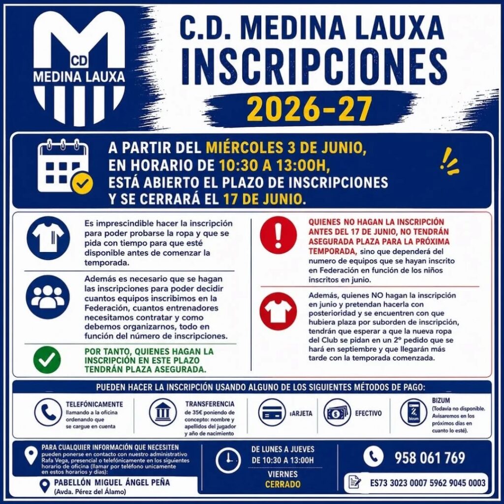Inscripciones 2026 27